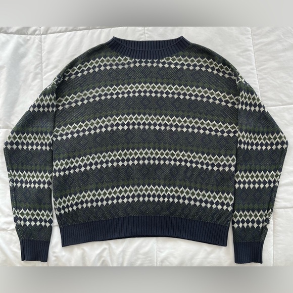 Drop Shoulder Argyle Pattern Sweater - Picture 5 of 5